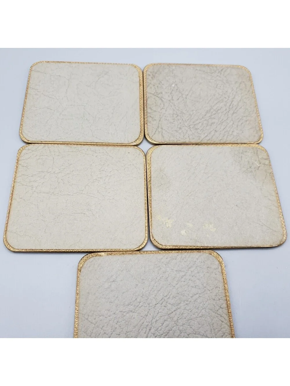 Vintage Paper Backed Coasters Antique Floral Arrangements Set of 5